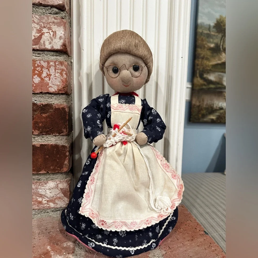 Vintage hand made granny doll.